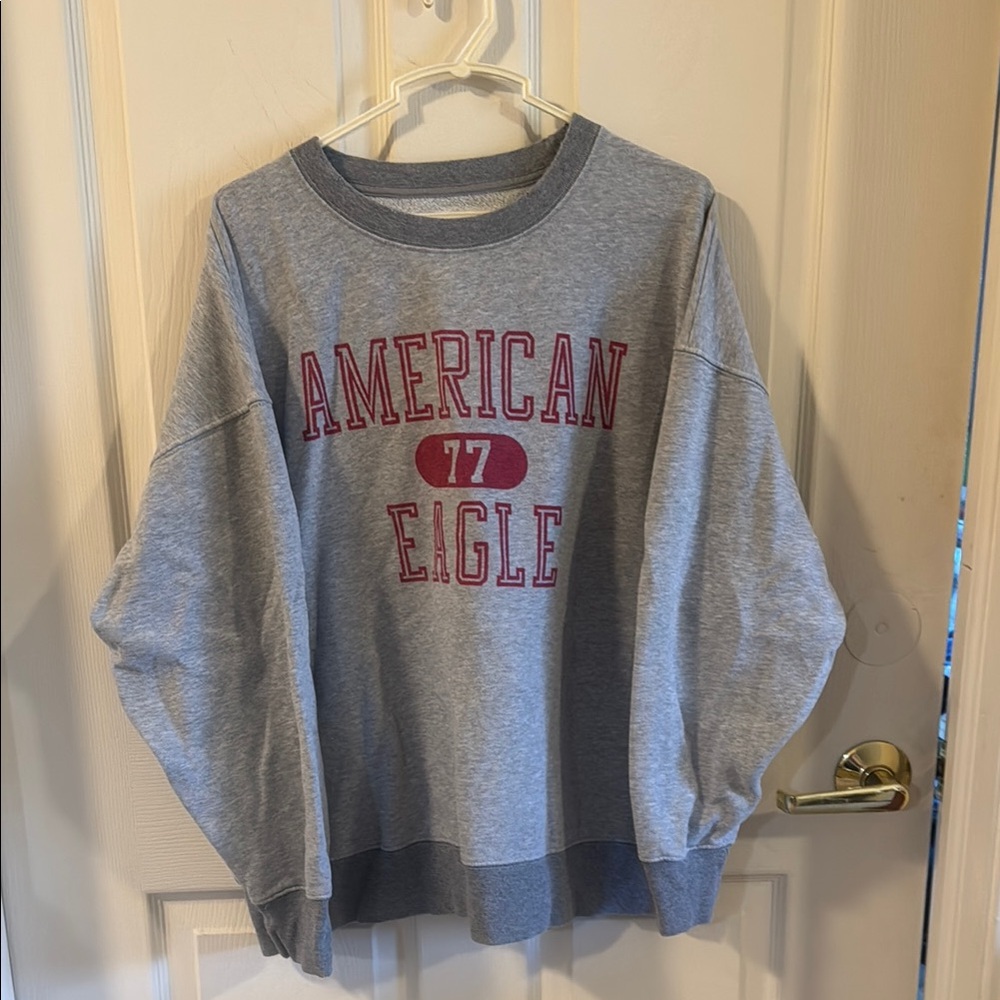 American Eagle Gray Sweatshirt with Red Logo